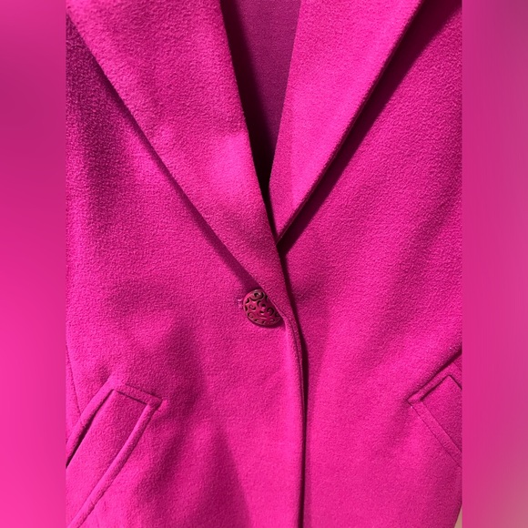 Chico’s double lapel single button overcoat magenta- size 2 - Picture 4 of 13